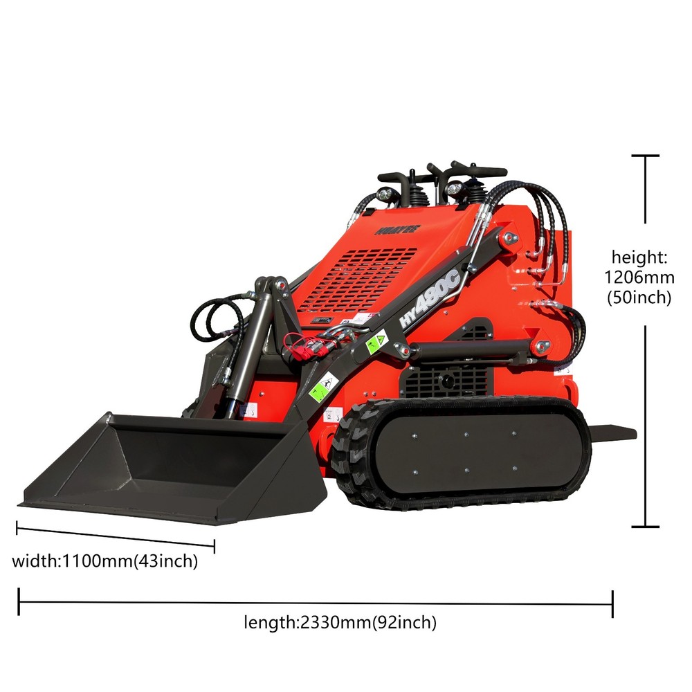 HY480C+Bulldozer FREE SHIP/unloading Mini Skid Steer Loader 23HP EPA Engine