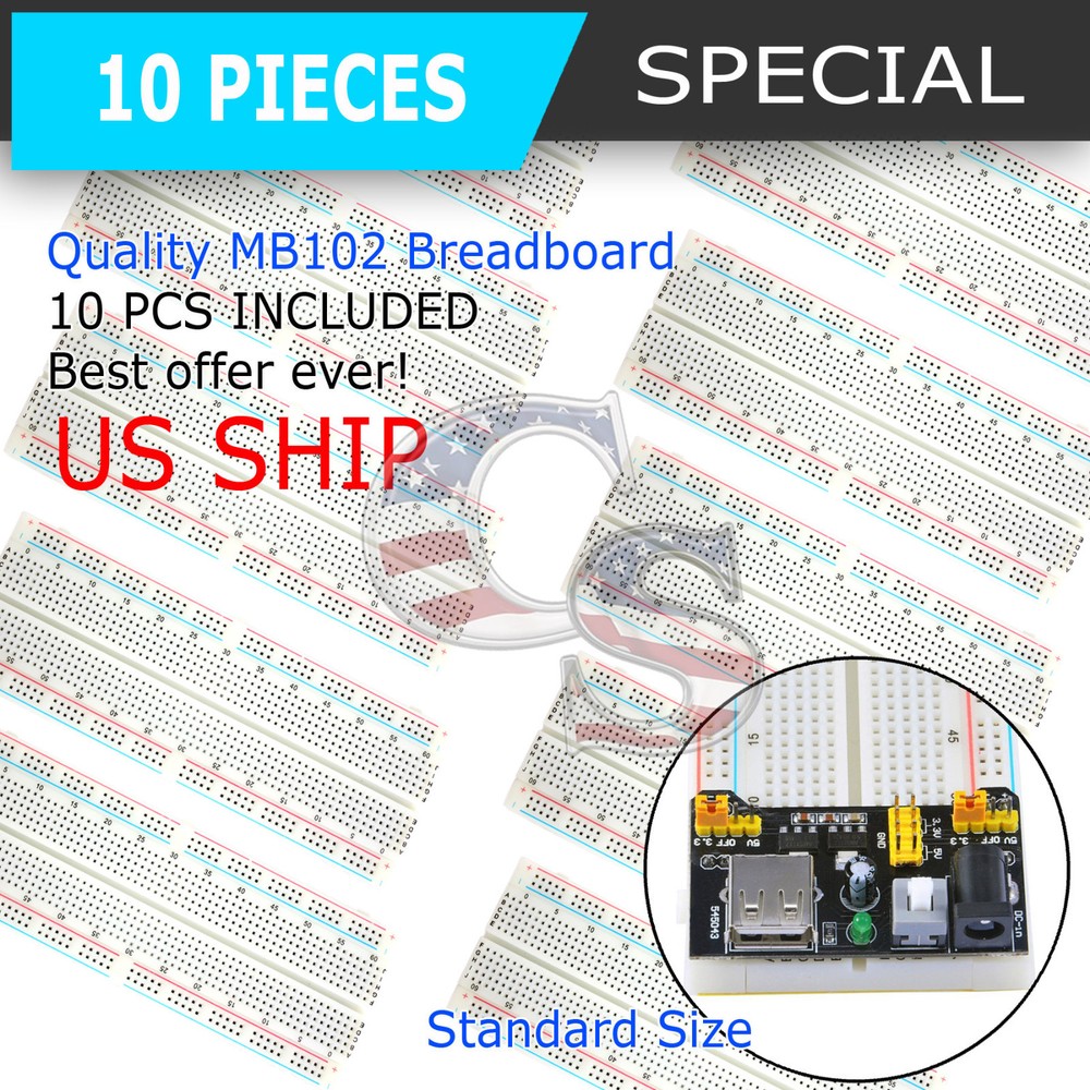 10X MB-102 830 Point Prototype PCB Breadboard