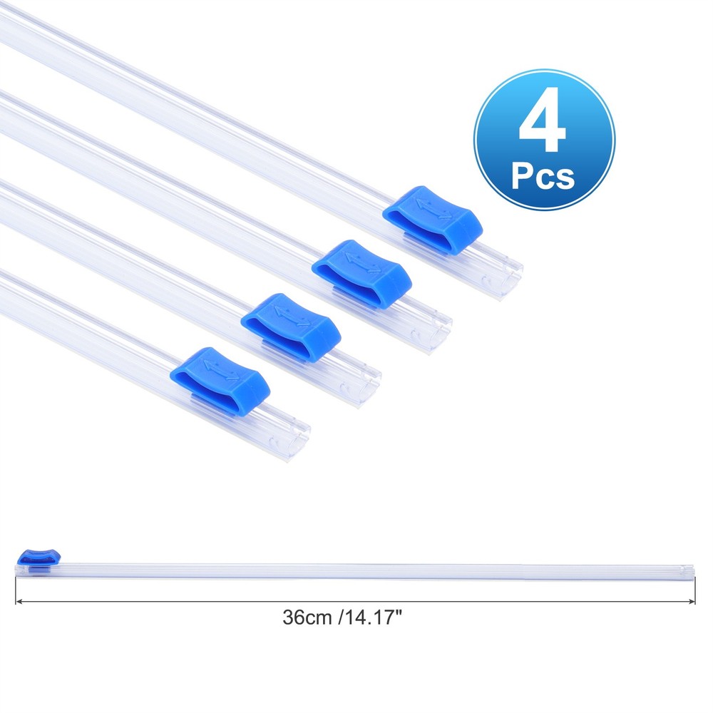 4pcs Plastic Wrap Cutter, 14in Plastic Wrap Slide Cutter Self Adhesive, Blue