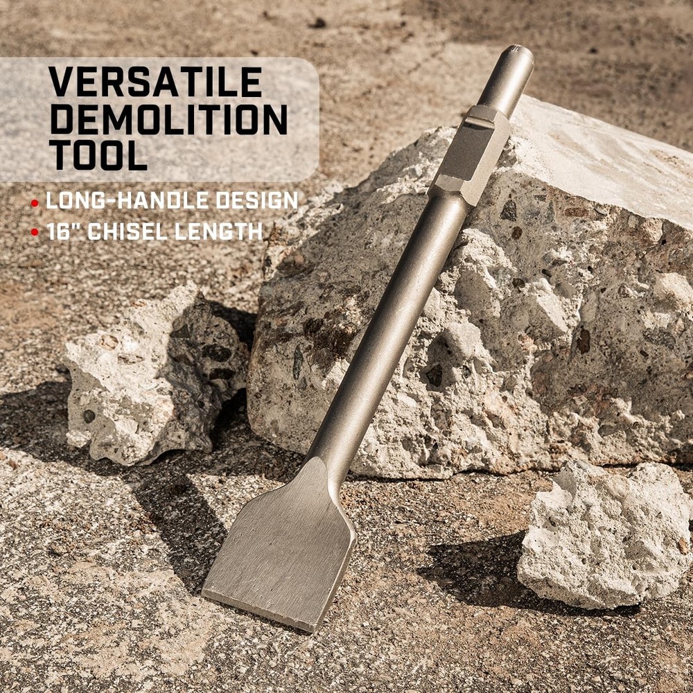 XtremepowerUS Wide Tile Chisel Bit for Demolition Medium to Large, Silver
