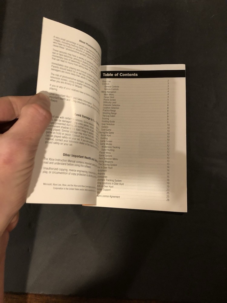 Deer hunt xbox 2004 Manual Only