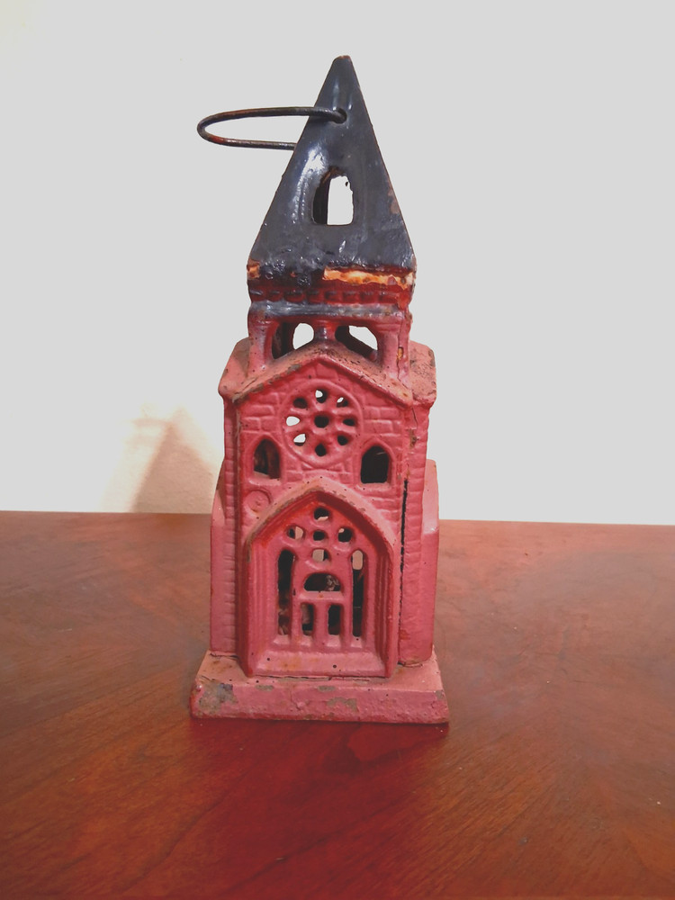 Vintage Heavy Cast Iron Cathedral Tower Lantern