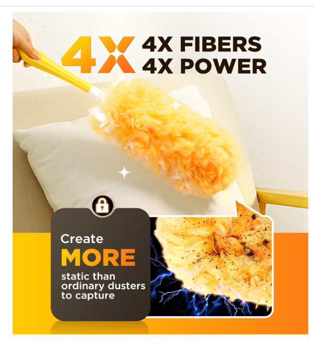 Super Efficient Duster Refills for Swiffer Duster, Duster Kit with 12 Ct Duster