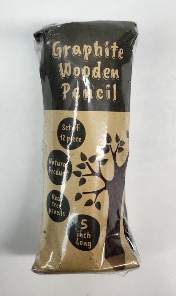 Graphite Wooden Tree Bark Pencils 12 Pack Real Tree Bark 5" long