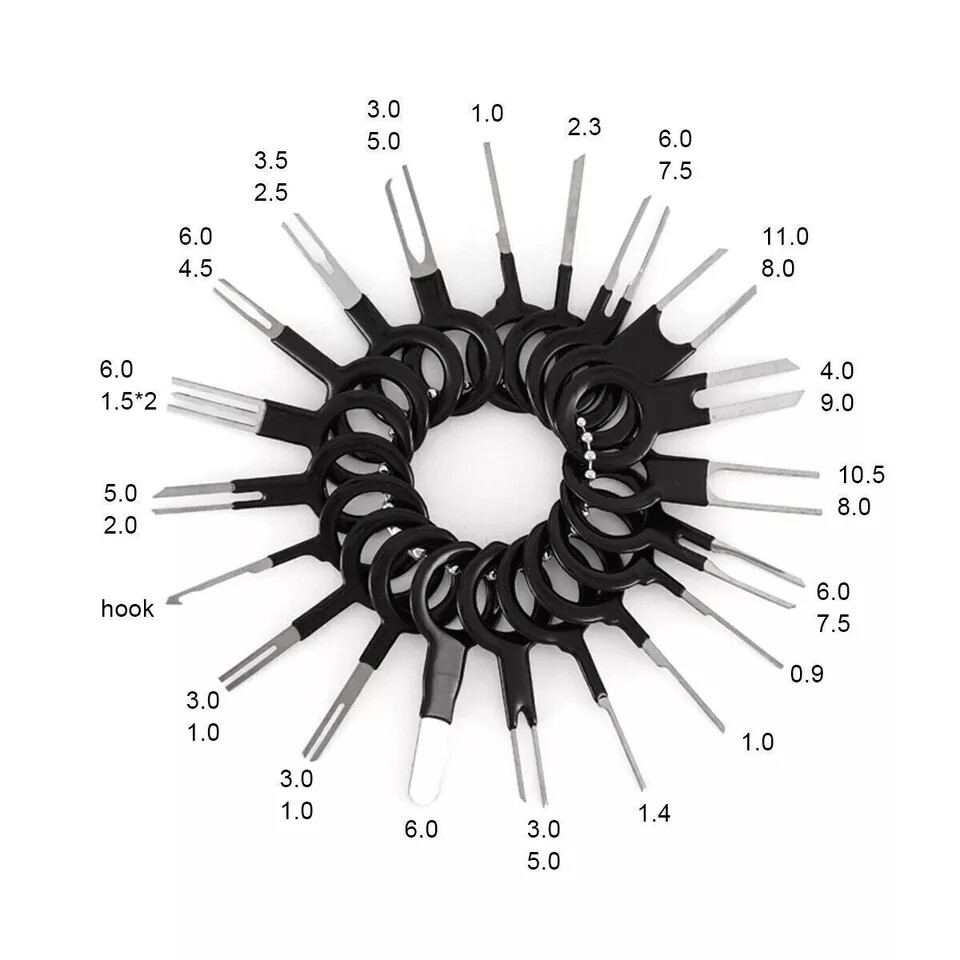 100pc Pin Ejector Wire Kit Extractor Connector Puller Car Terminal Removal Tool