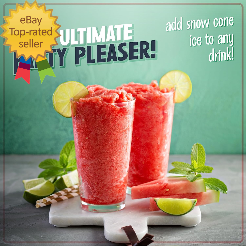 Snow Cone Shaved Ice Machine - Retro Table-Top Slushie Machine Makes 20 Icy