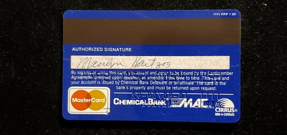 Chemical Bank MasterCard exp 1992 cc1219