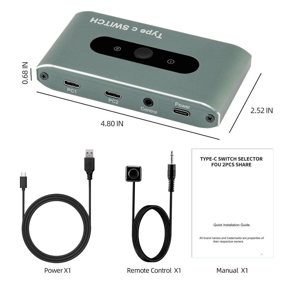 USB 3.0 Switch for 2 Computers, Share 4 USB Devices with Remote Control, USB ...