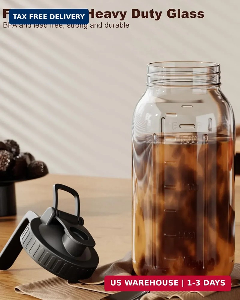 Cold Brew Coffee Maker 64oz, Iced Coffee Maker with 304 Stainless Steel Filter,