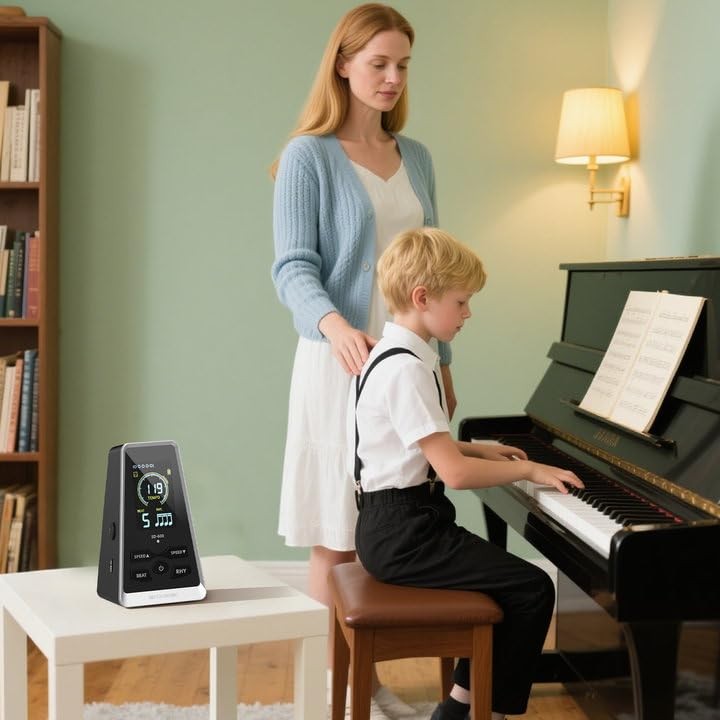 Digital Rechargeable Metronome LCD Voice Beat Control