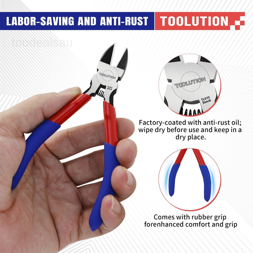 5" Small Wire Cutters - 5 Pack Side Cutter for 5 Pack, Blue and Red