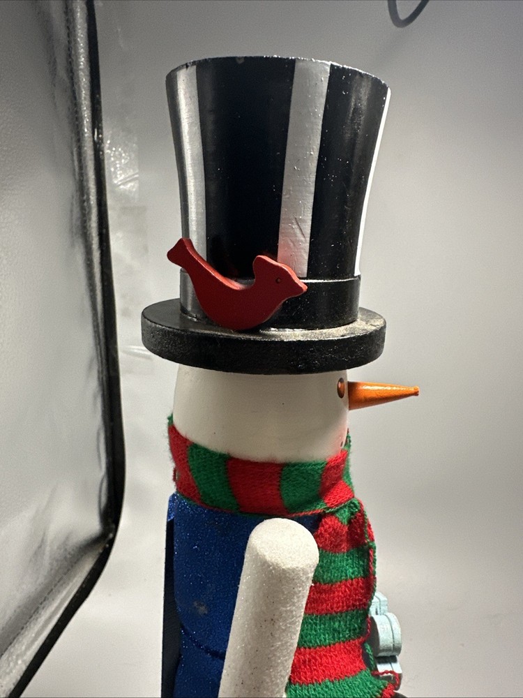 #F8- Wooden Snowman Nut Cracker With Chalk Board