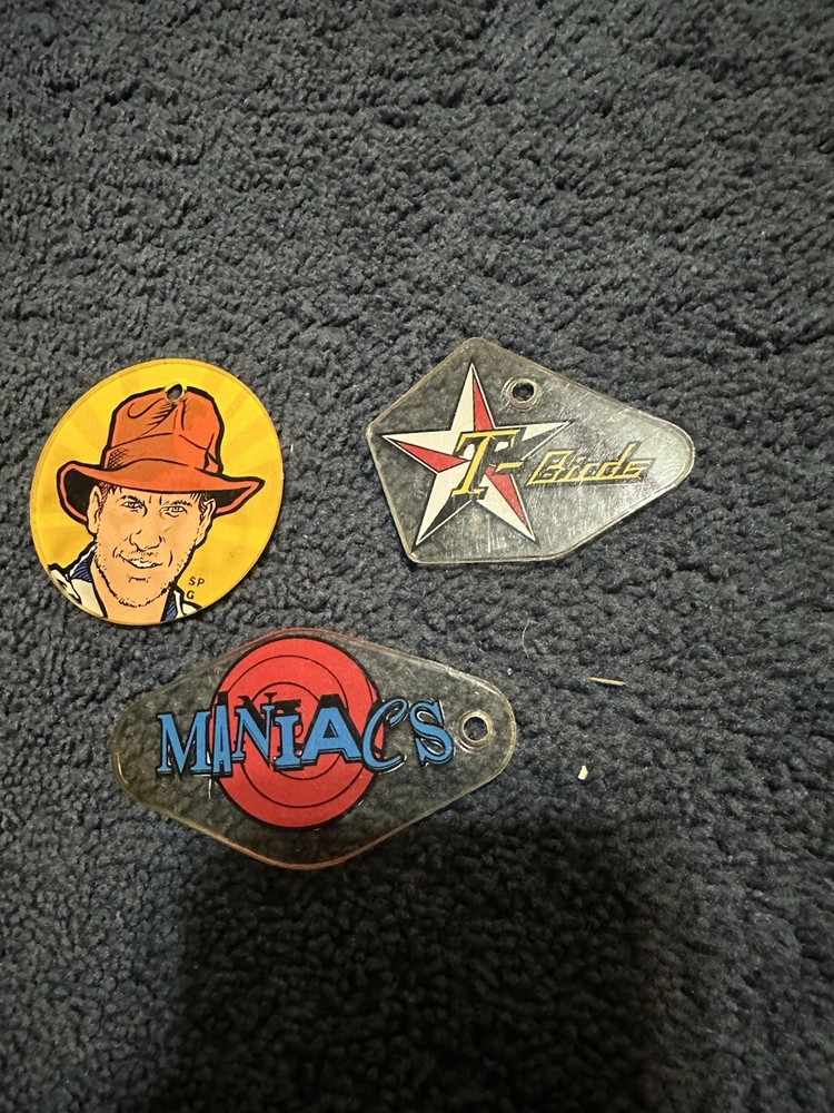 3 Nos Pinball Promo Key Chain Plastic.