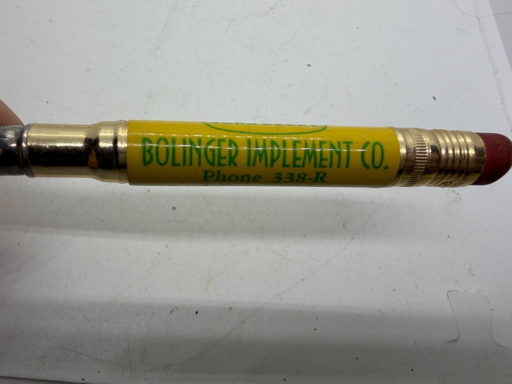 John Deere Bullet Pencil Bolinger Implement Edison Ohio, 1950's?