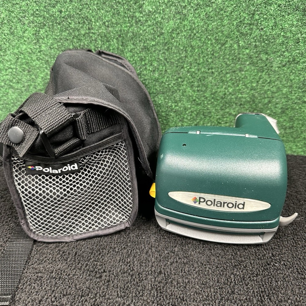 Polaroid 600 One Step Express Instant Camera Flash BROKEN HANDLE w/ Bag UNTESTED