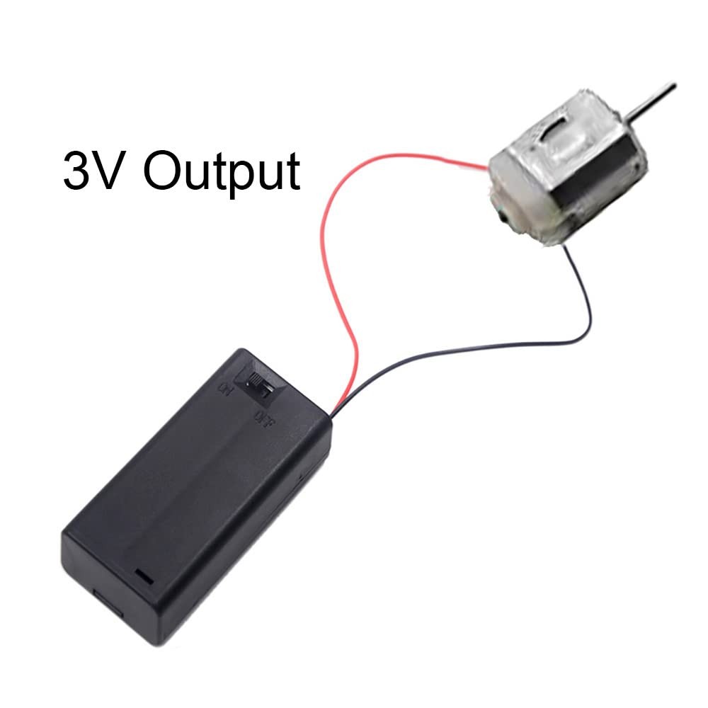 LampVPath 5Pcs 2 AA Battery Holder with Switch, 2X 1.5V AA Battery Holder Case