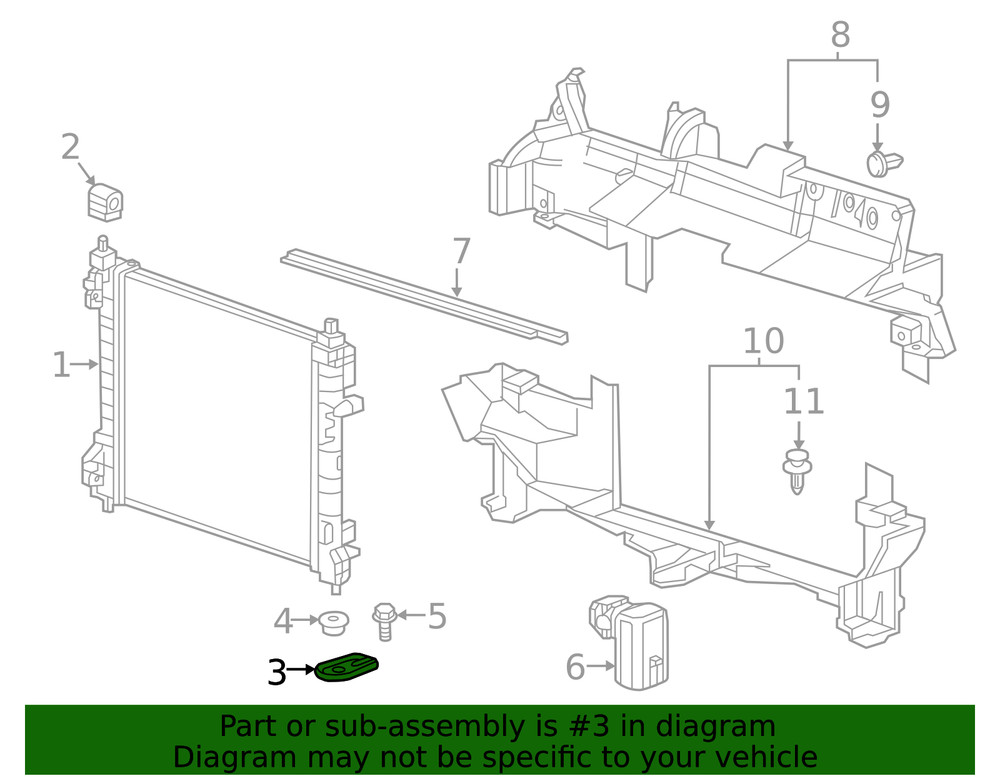 Genuine GM Radiator Lower Bracket 42511914