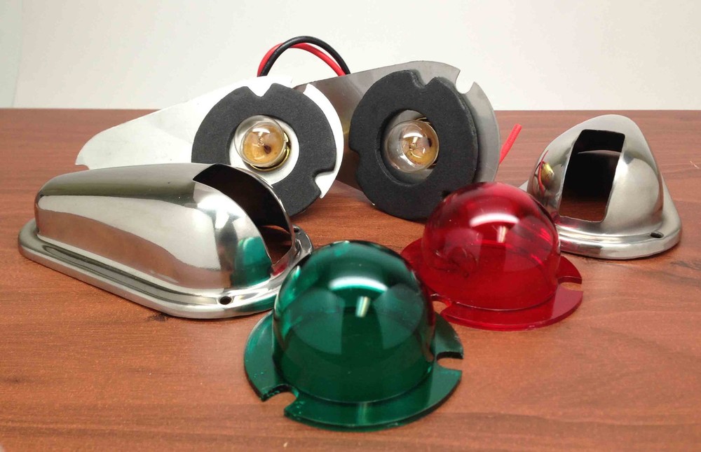 Marine Boat Navigation Side Light Pair Vertical Mount Red Green Splash Proof 12V