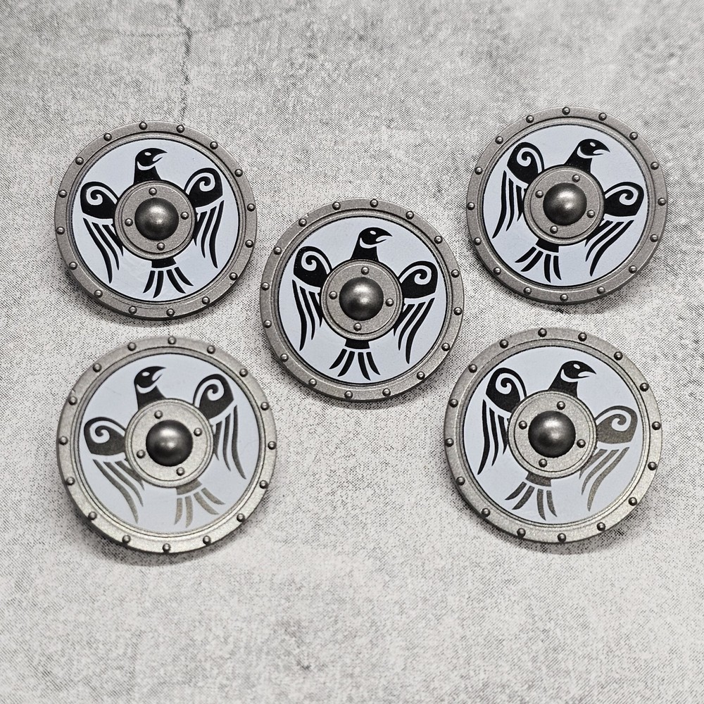 5pack Round Eagle Shield Black White Blocks Accessories for Minifigures gb6es82