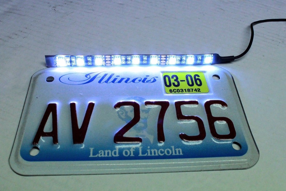 Universal White LED Light Eliminator Motorcycle License Plate Strip Rear Zero
