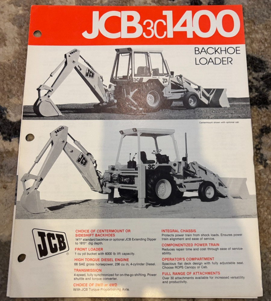JCB 3C 1400 Backhoe Loader Brochure AMIL25