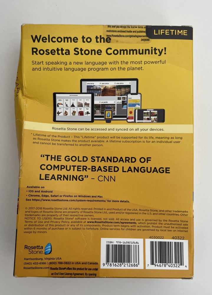 Rosetta Stone Lifetime Learn Chinese Complete Course New Some Box Damage