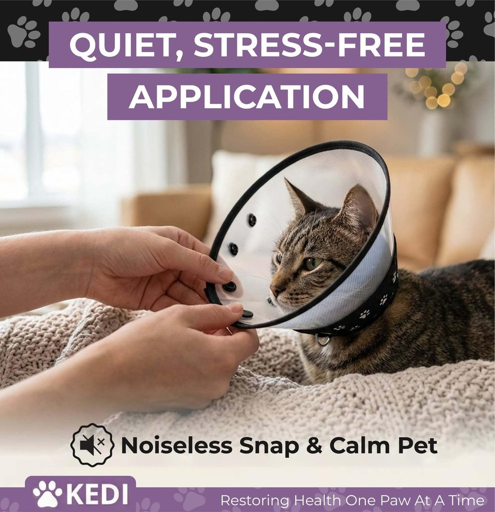 Cat Recovery Cone Collar - Escape-Proof E-Collar to Prevent Licking Medium