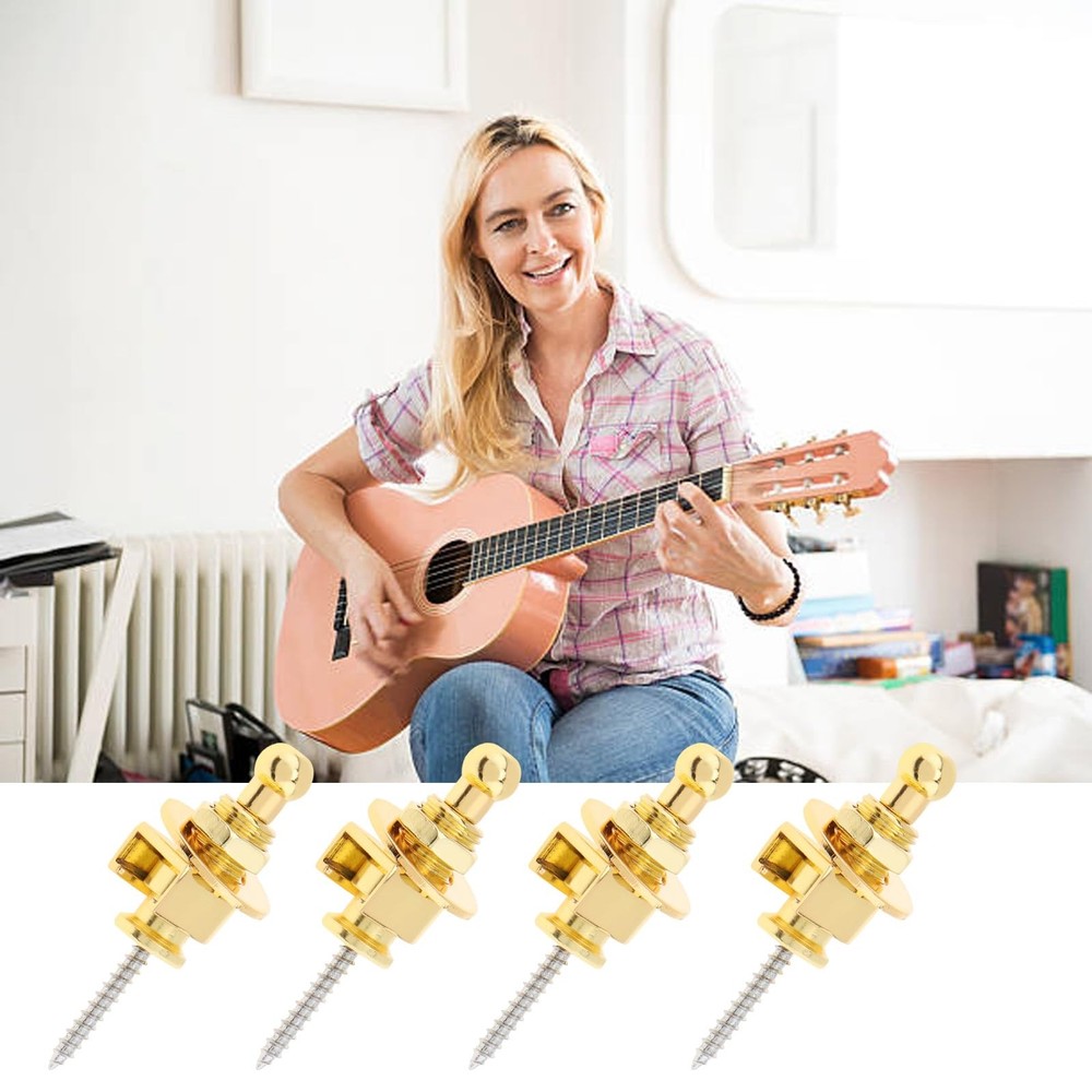 Guitar Strap Locks 4Pcs, Quick Release Metal Guitar Strap Locks with Wrench, Gui