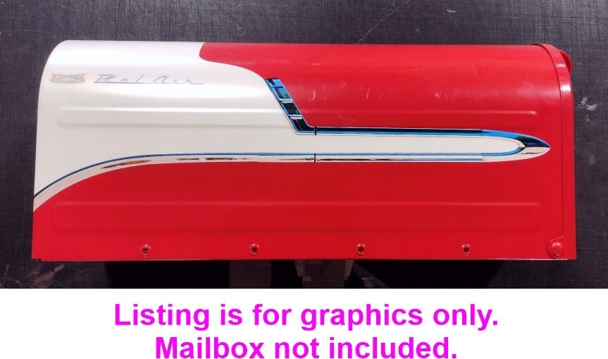 1956 Chevy Bel Air LARGE Mailbox sticker decal graphics