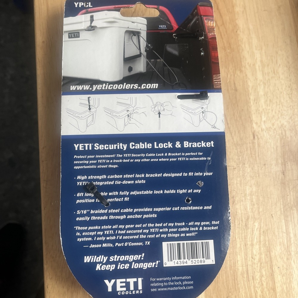 Yeti Security Cable Lock & Bracket Keys - Tie Down The Cooler ***. FREE SHIPPING