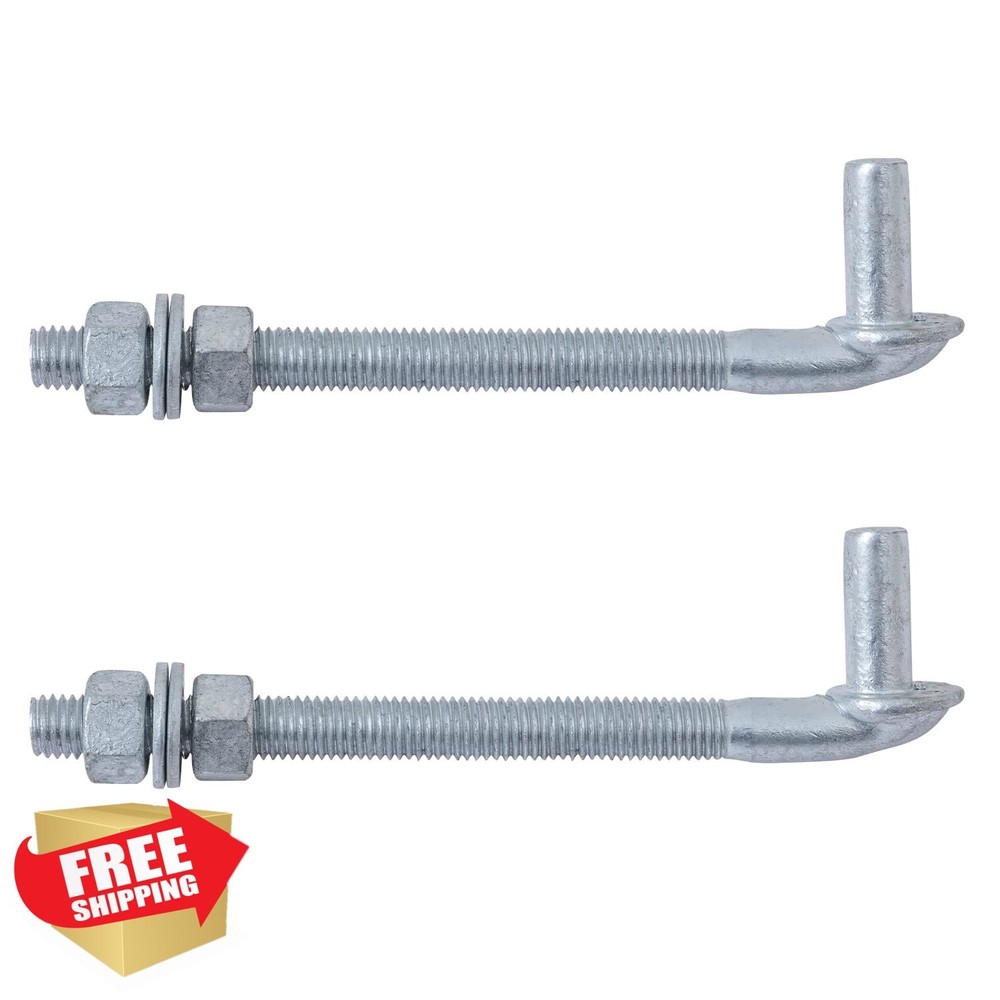 VIVIDA 8" J Bolt Gate Hinge 2 Pack Chain Link Galvanized Steel