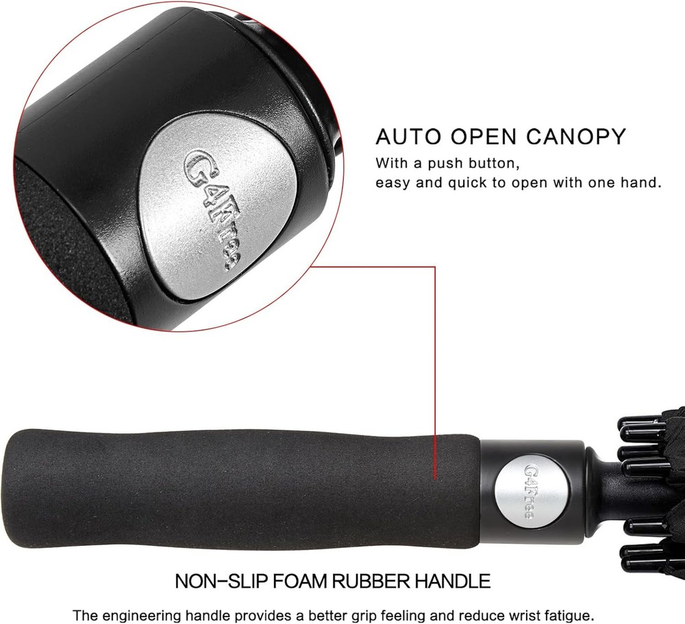 Oversized 47-68 Inch Automatic Open Golf Umbrella - Windproof & Waterproof