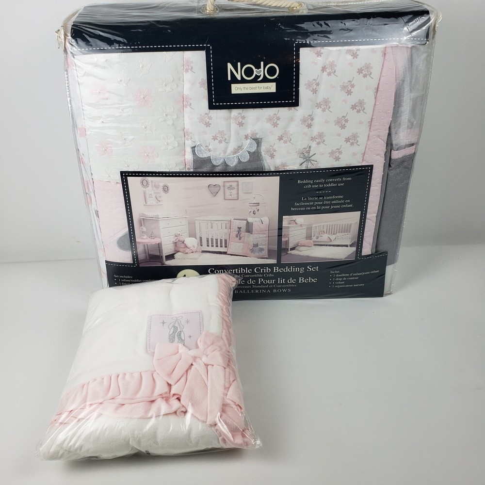 Ballerina Bows 5pc. (includes Blanket) Crib Bedding Set by NoJo