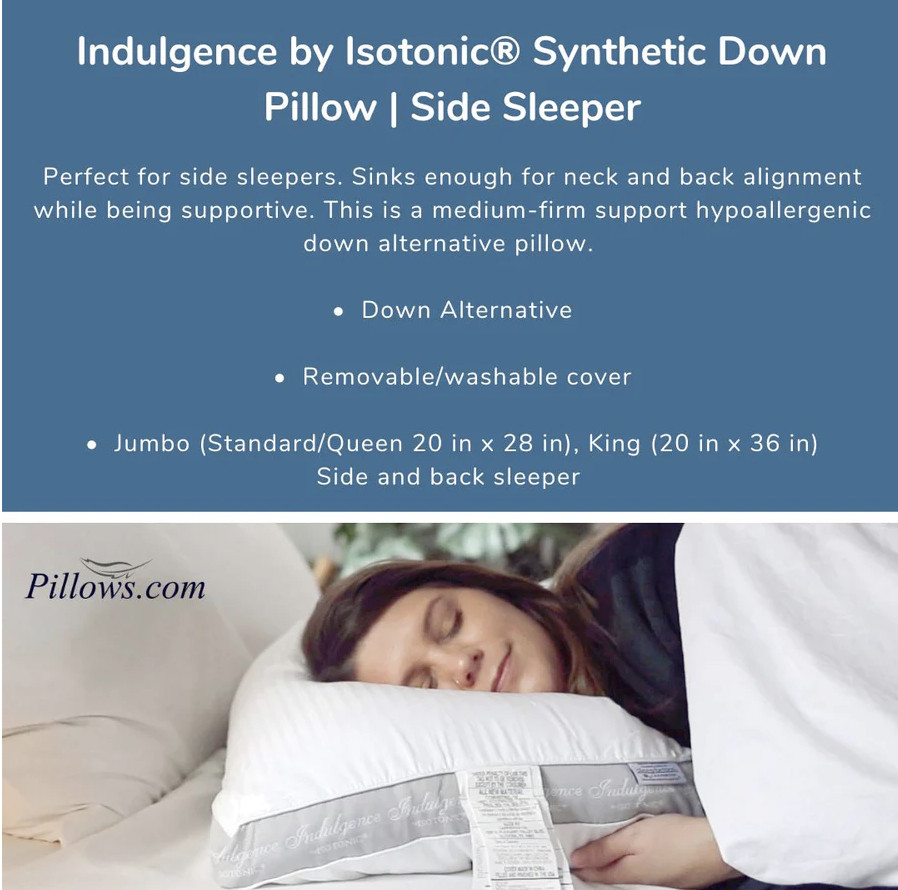 Indulgence Synthetic Down Side Sleeper Pillow - Customer Return