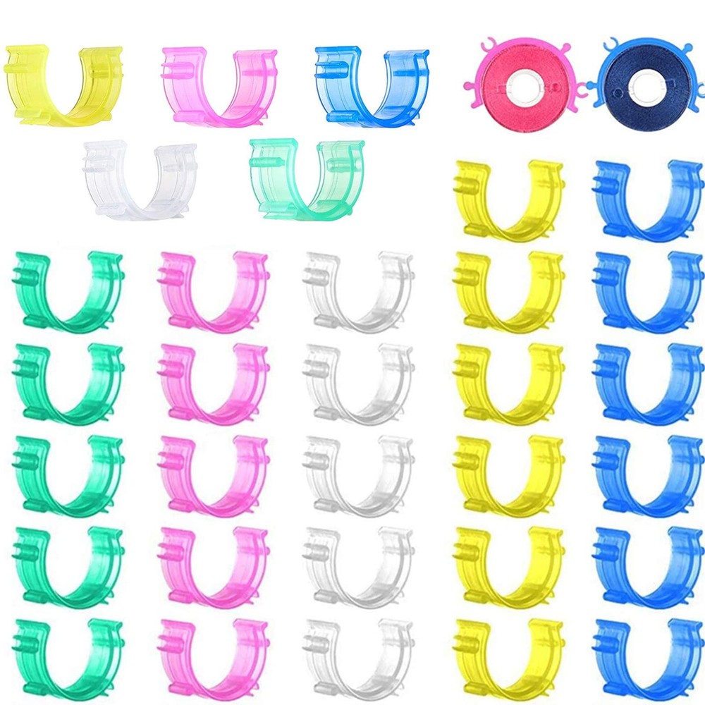 50 PCS Sewing Bobbin Small Clips Tool Accessory Holder Colorful Thread Keeper