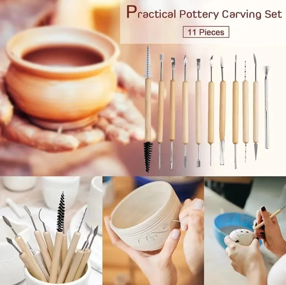 11pcs Pottery Clay Sculpting Tool Set Double Sided Ceramic Polymer Tools