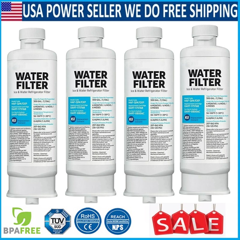 1-4Pcs for Samsung Refrigerator DA97-17376B HAF-QIN/EXP Water Filter DA97-08006C