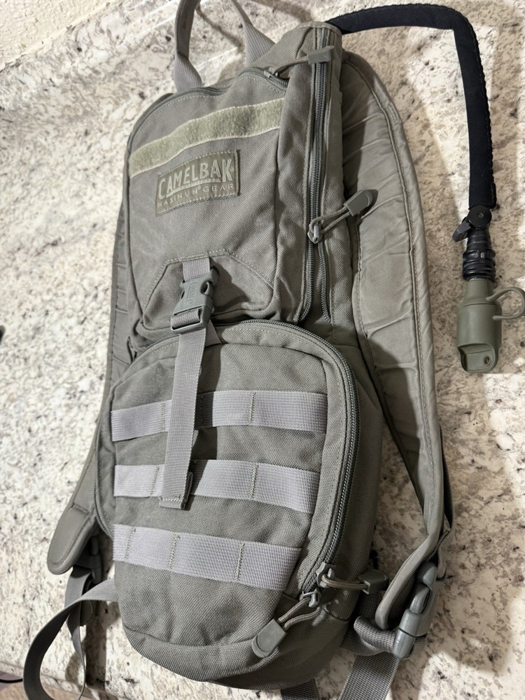 CamelBak Tactical Hydration Pack Gray Hydration System MOLLE Webbing