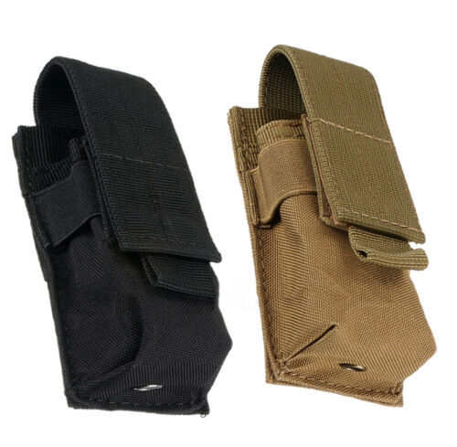 Tactical Molle LED Flashlight Pouch Holder Belt Holster Nylon Torch Carry Case