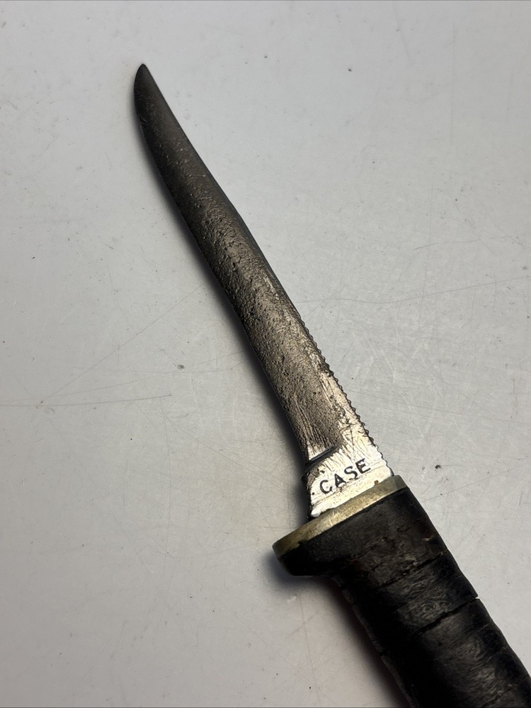Case Fixed Blade Knife Stacked Leather Handle 6” USA