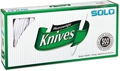 Solo Heavyweight Plastic Knife, White, 500-count