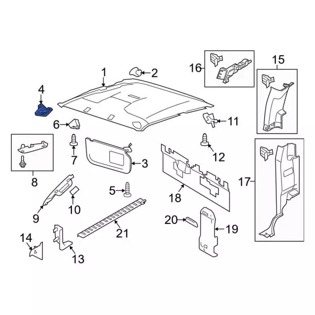 Genuine Ford Sun-Visor Retainer Bracket BC3Z-2504082-AA