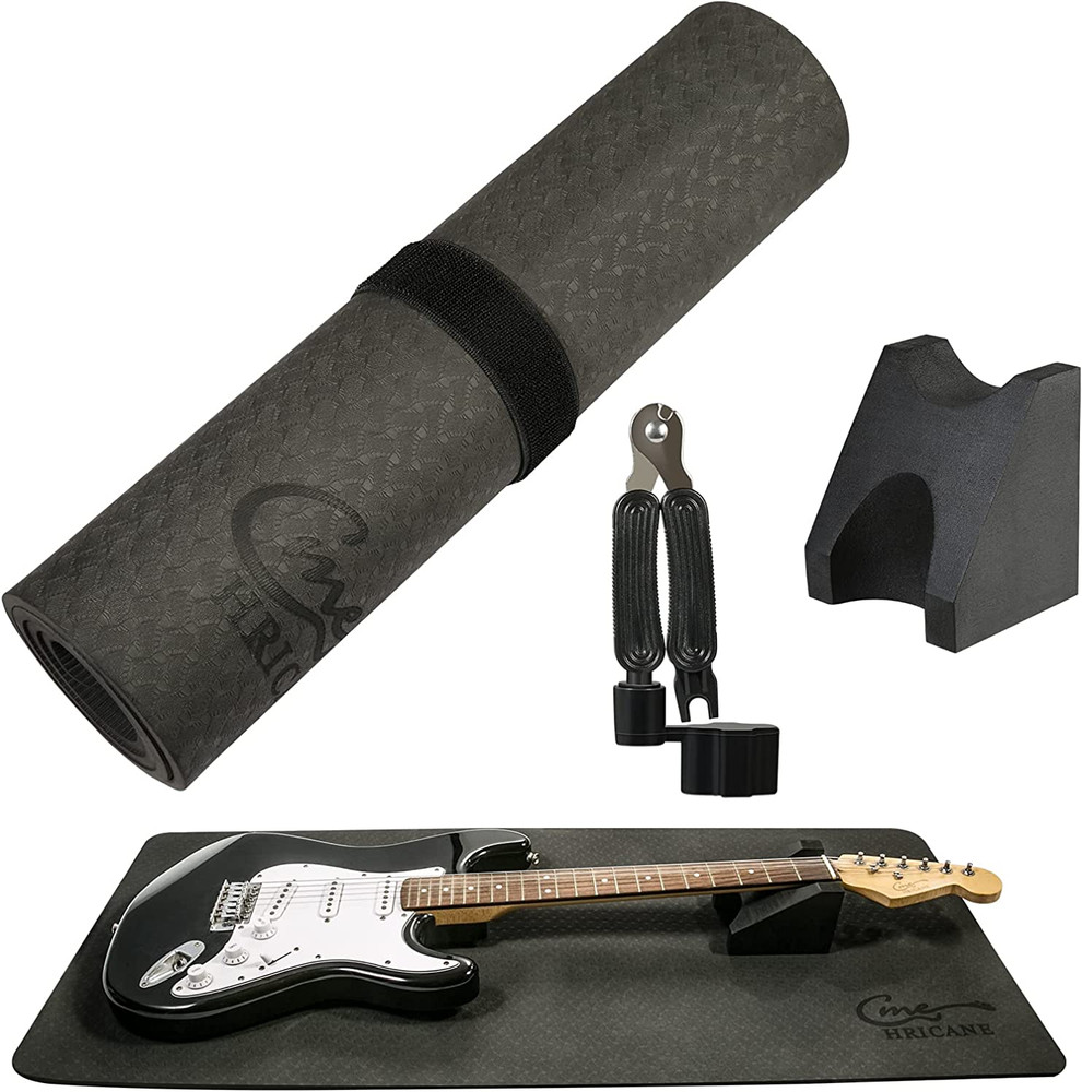 Guitar Work Mat Kit Neck Support, String Winder Cutter Instrument Maintenance