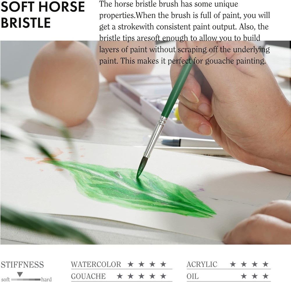 ARTIFY 41 Pieces Long Handle Paint Brushes, Expert Series, Hog 41 Pcs