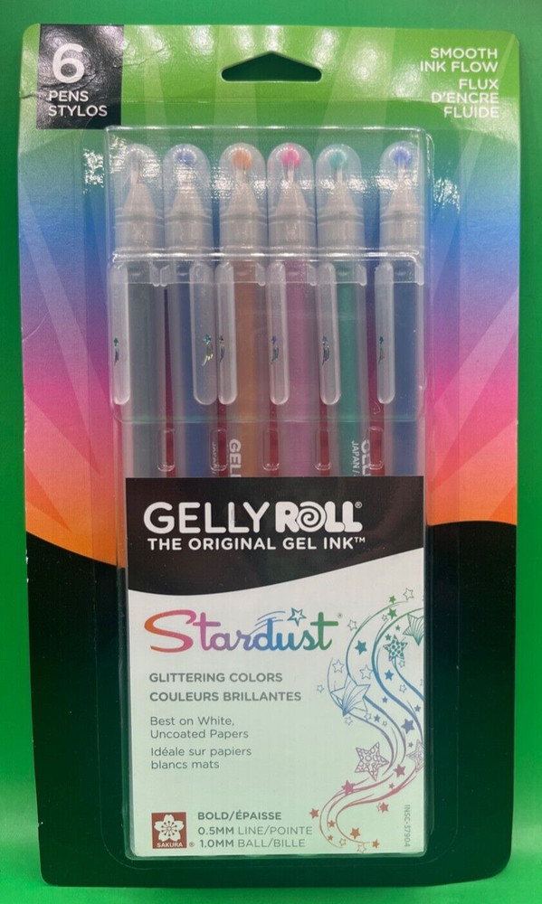 Gelly Roll Stardust Bold Point Pens 6/Pkg-Meteor Collection