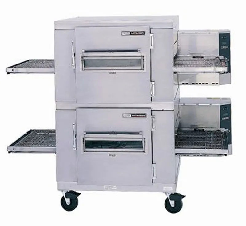 Lincoln 1400-FB2G 78" Gas Digital Double Stack FastBake Conveyor Oven Package