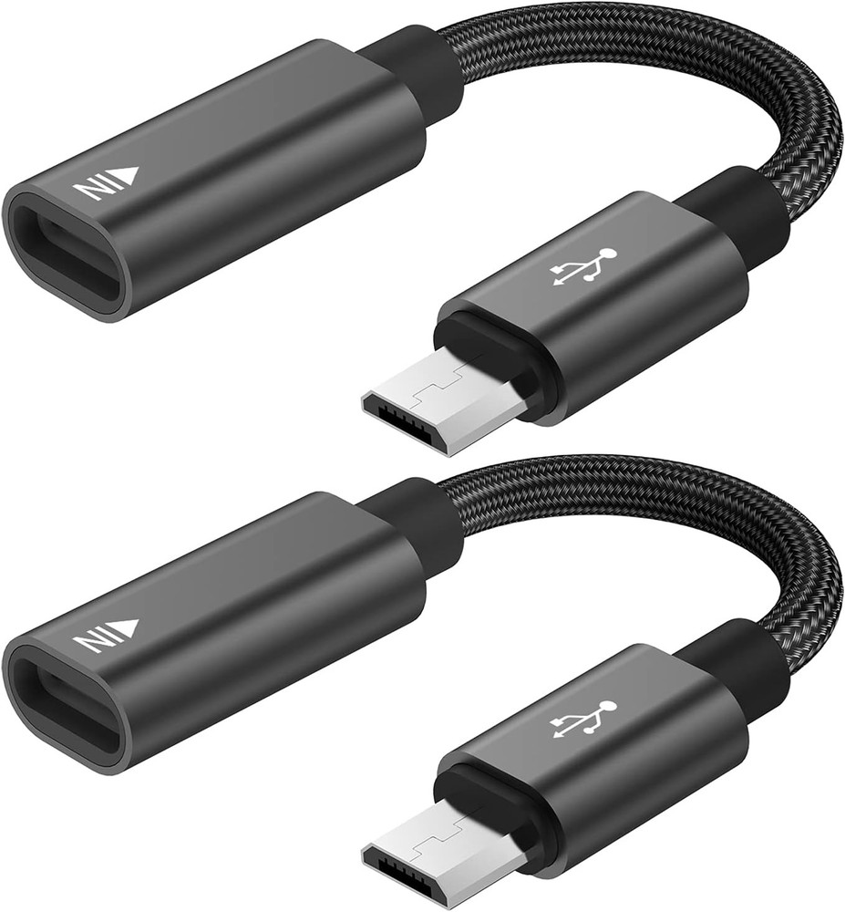 USB C to Micro Adapter, KUXIYAN (2 Pack) Type C Female Black