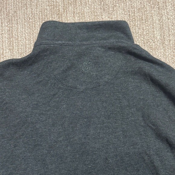 Collars & Co Mens Small Grey Heather Cloud Cotton Quarter Zip Pullover