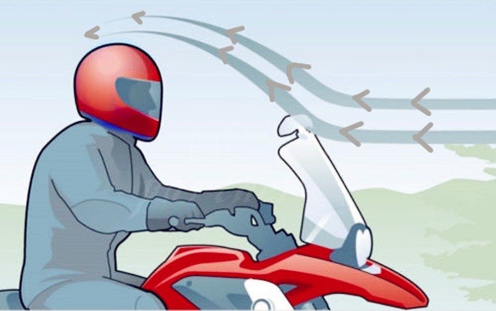 Motorcycle Tea Adjustable Clip On Windshield Extension Spoiler Wind Deflector