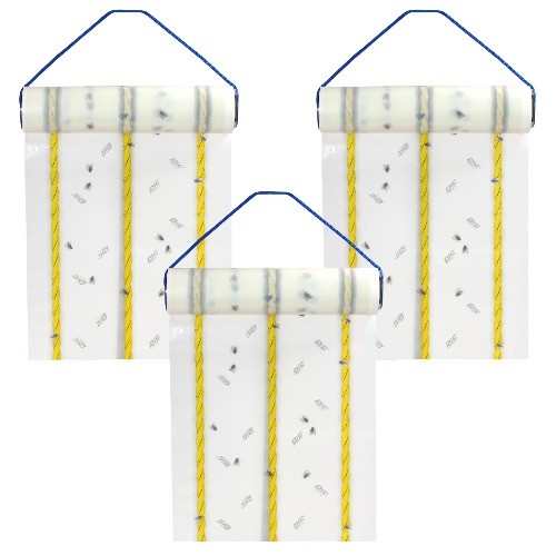Fly Traps for Outdoors and Barns, Paper, 40FT Roll (3 Pack)
